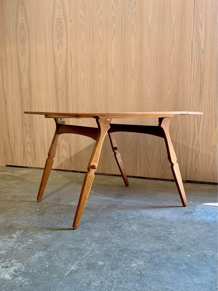 1950s Danish Teak and Oak Coffee Table Dining Table by Arne Hovmand-Olsen