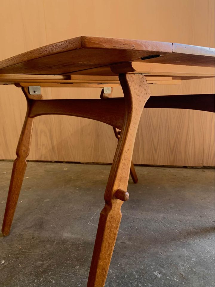 1950s Danish Teak and Oak Coffee Table Dining Table by Arne Hovmand-Olsen