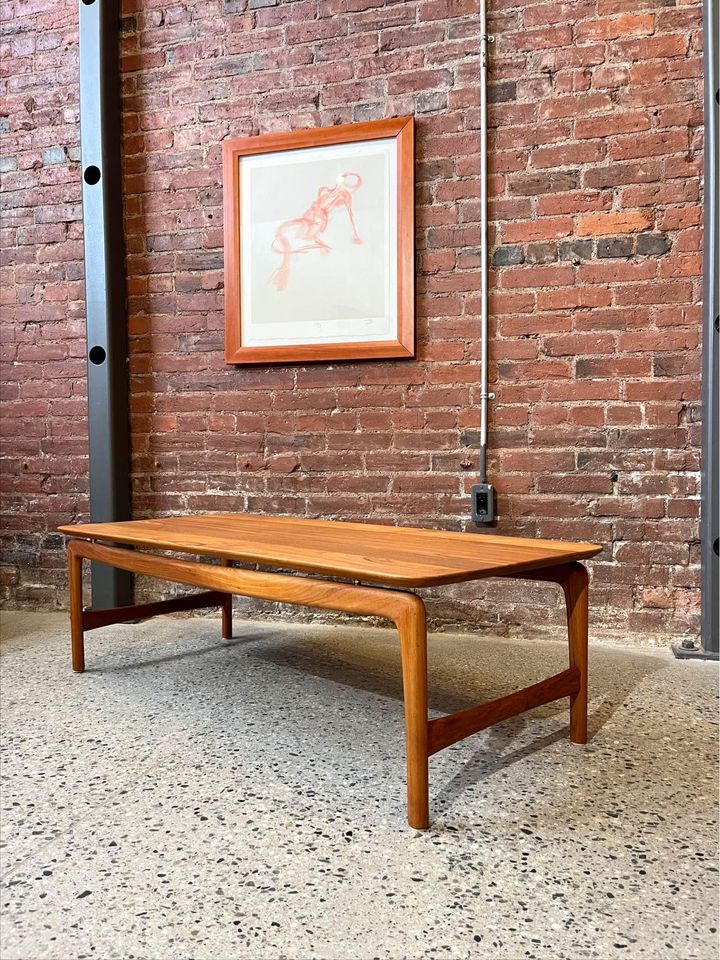 1950s Solid Teak Coffee Table by Peter Hvidt