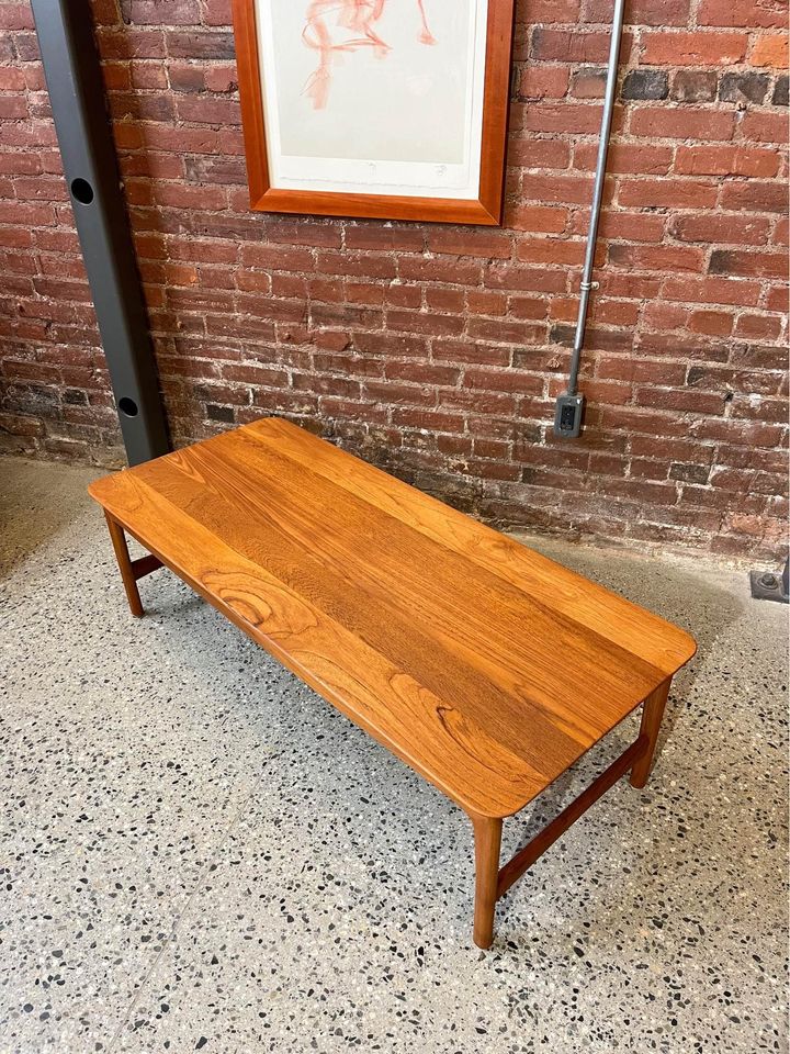 1950s Solid Teak Coffee Table by Peter Hvidt