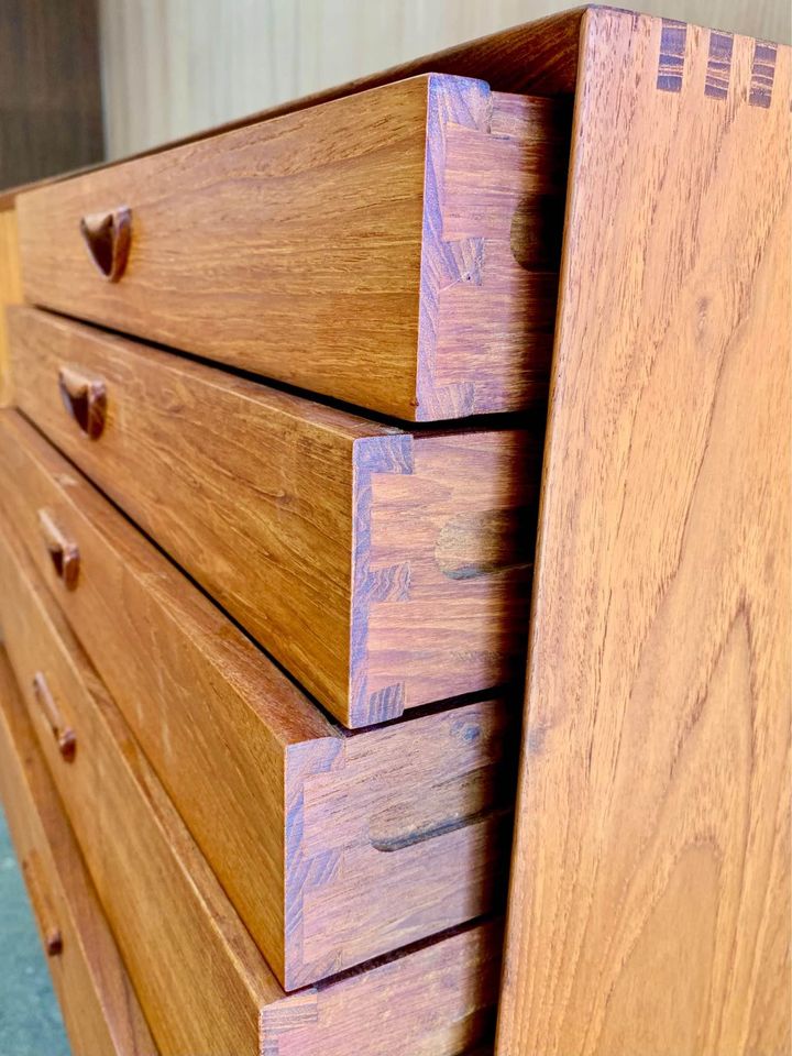 1950s Solid Teak Credenza Sideboard by Peter Hvidt