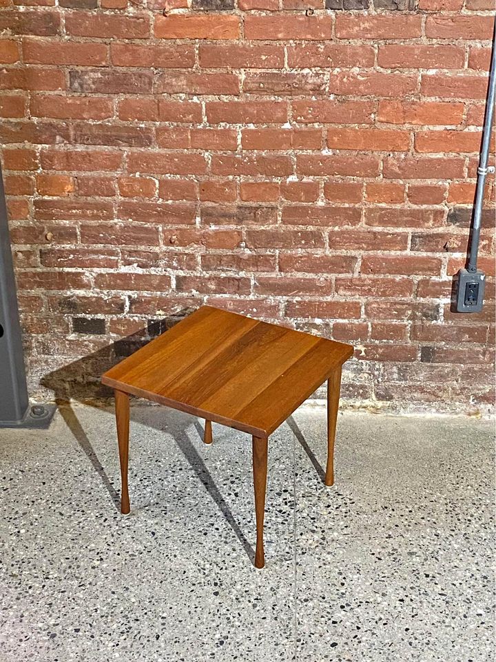 1950s Solid Teak Side End Table by Hans C Andersen