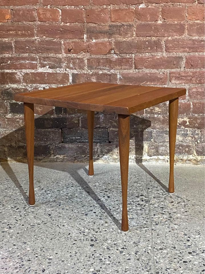 1950s Solid Teak Side End Table by Hans C Andersen