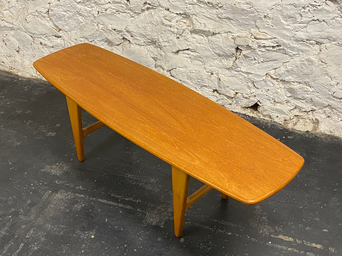 1950s Solid Teak and Oak Danish Coffee Table