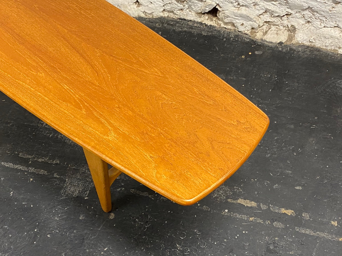 1950s Solid Teak and Oak Danish Coffee Table