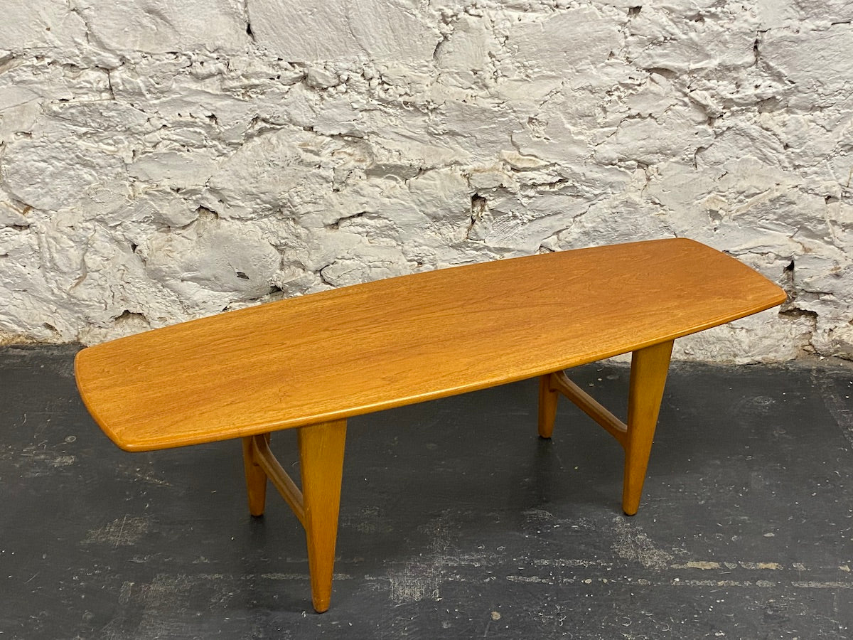 1950s Solid Teak and Oak Danish Coffee Table