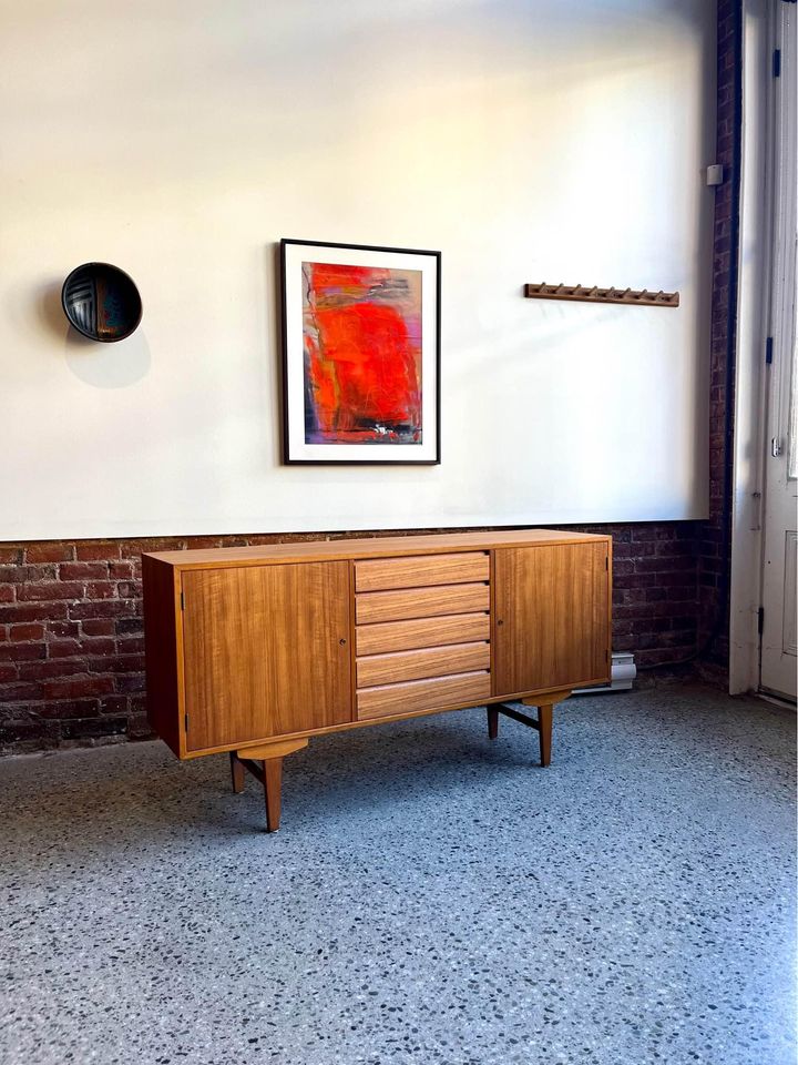 1950s Swedish Teak and Beech Credenza