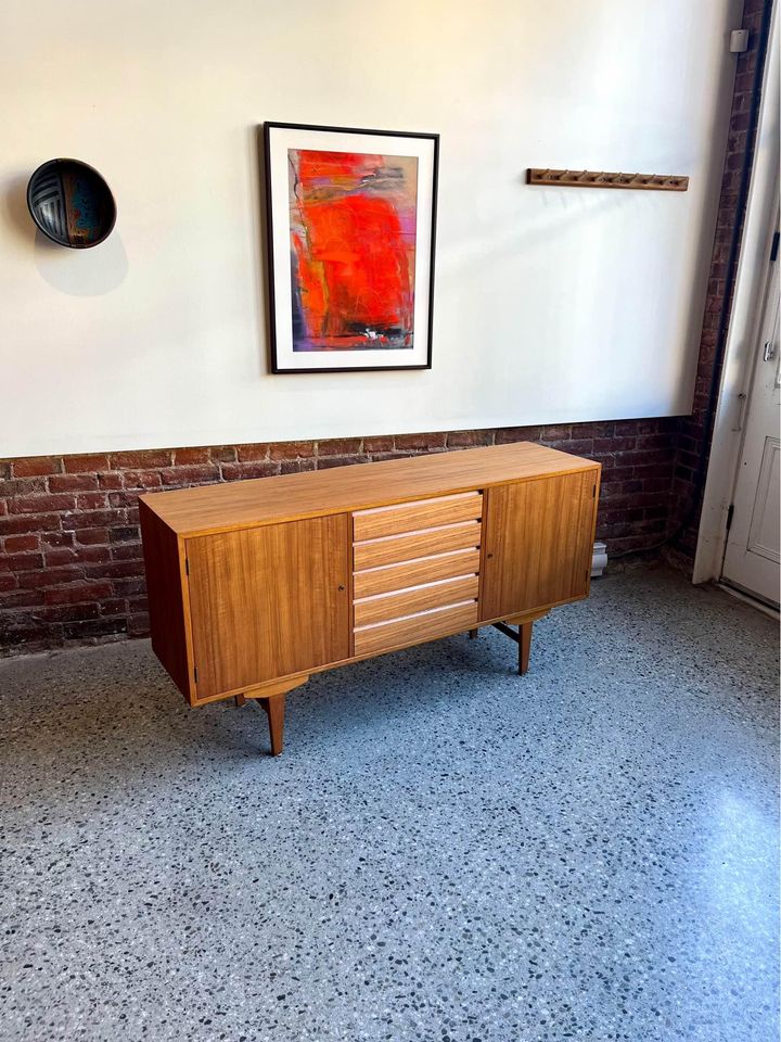 1950s Swedish Teak and Beech Credenza