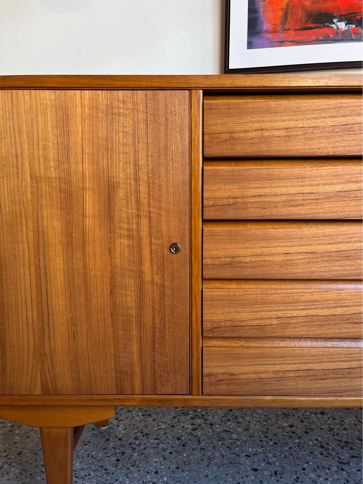 1950s Swedish Teak and Beech Credenza