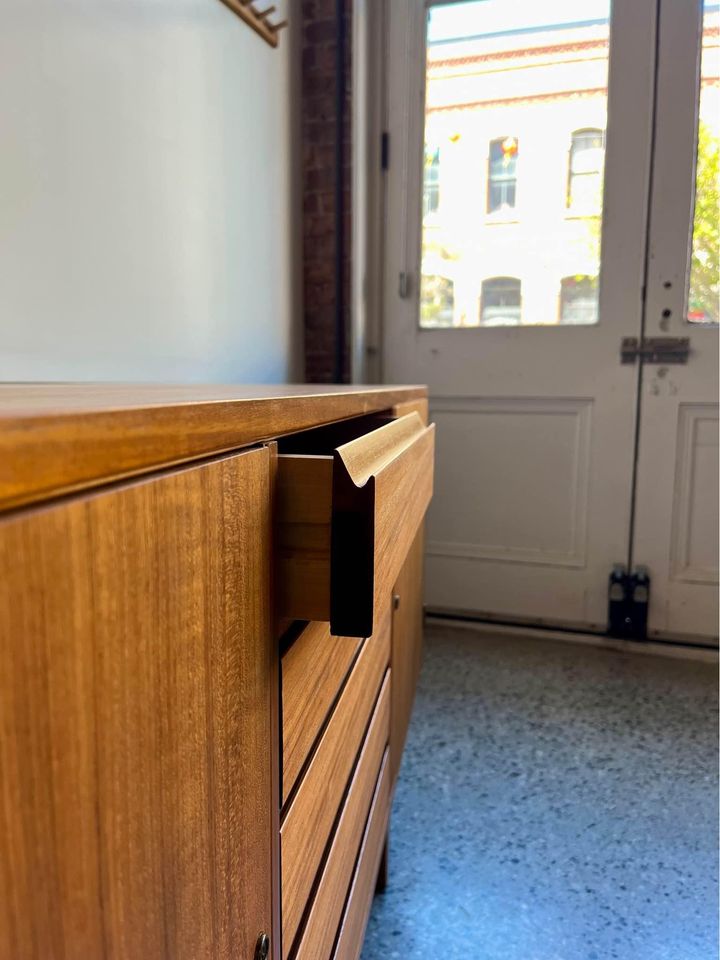 1950s Swedish Teak and Beech Credenza