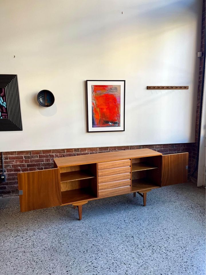 1950s Swedish Teak and Beech Credenza