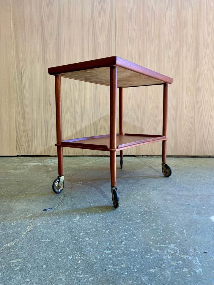 1950s Teak Bar Serving Cart by Børge Mogensen