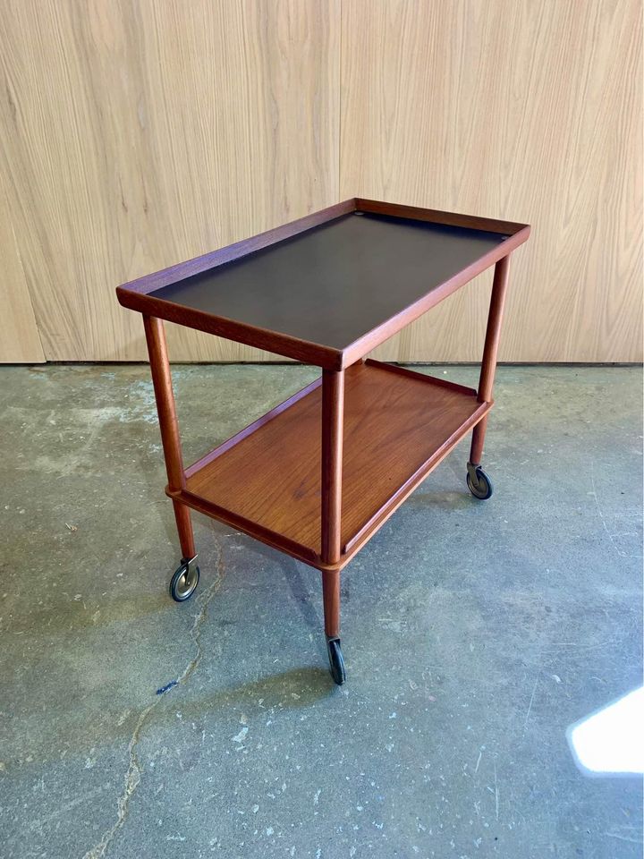 1950s Teak Bar Serving Cart by Børge Mogensen