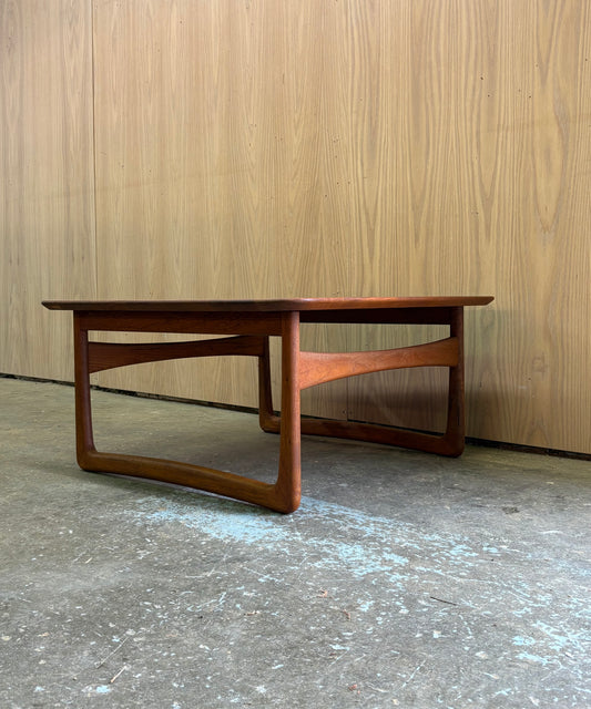 1950s Danish Solid Teak Coffee Table by Peter Hvidt