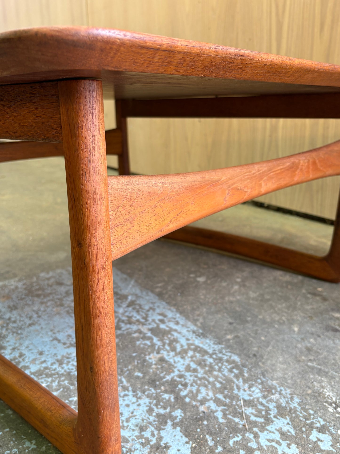 1950s Danish Solid Teak Coffee Table by Peter Hvidt