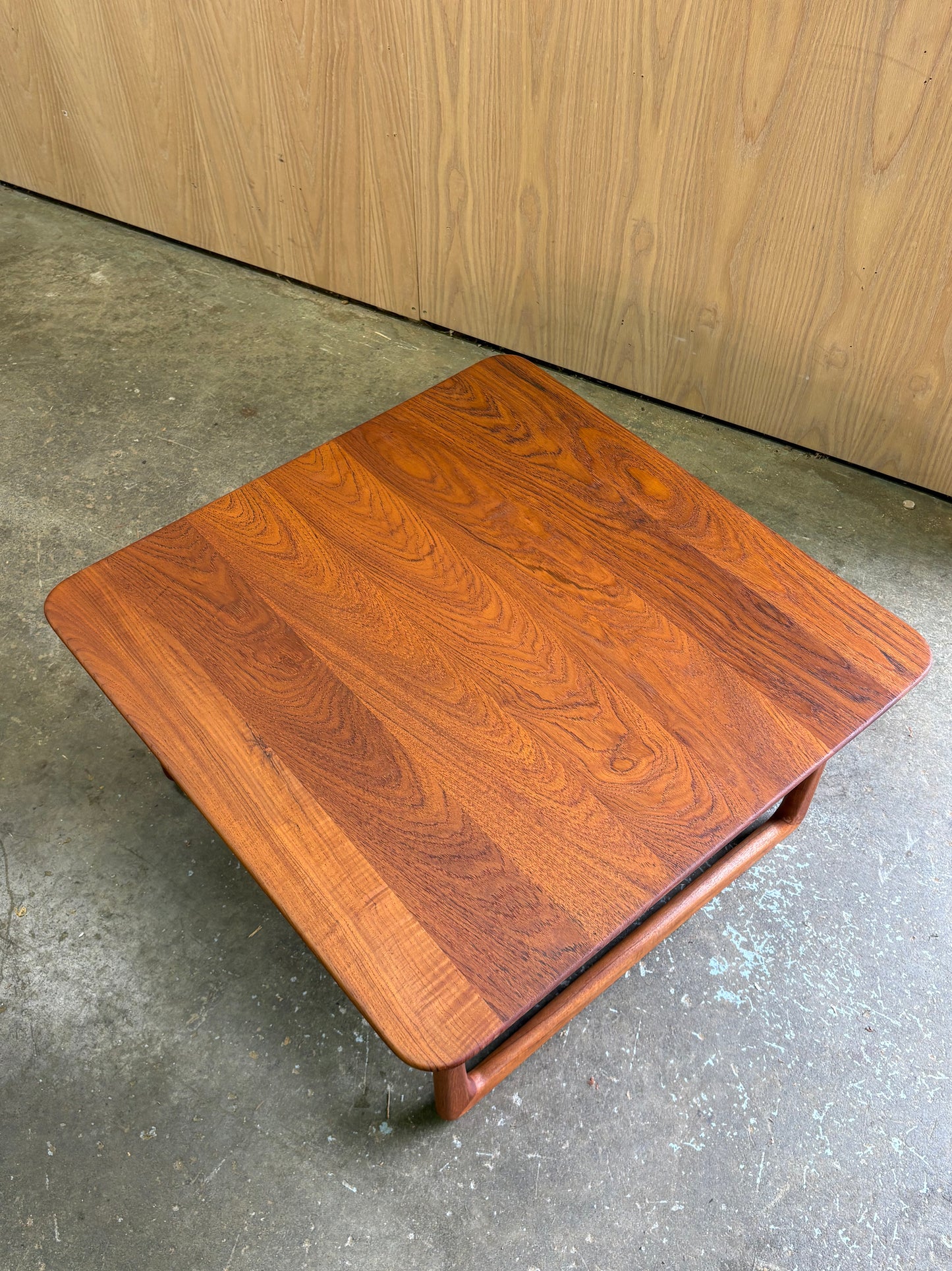 1950s Danish Solid Teak Coffee Table by Peter Hvidt