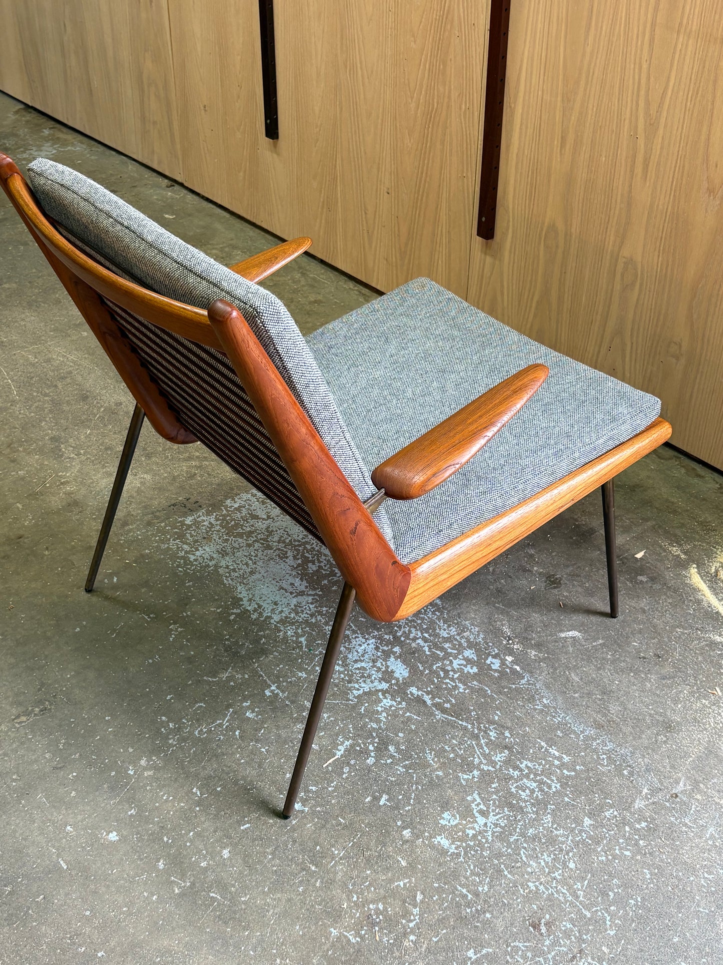 1950s Danish Teak “Boomerang” Chair by Peter Hvidt
