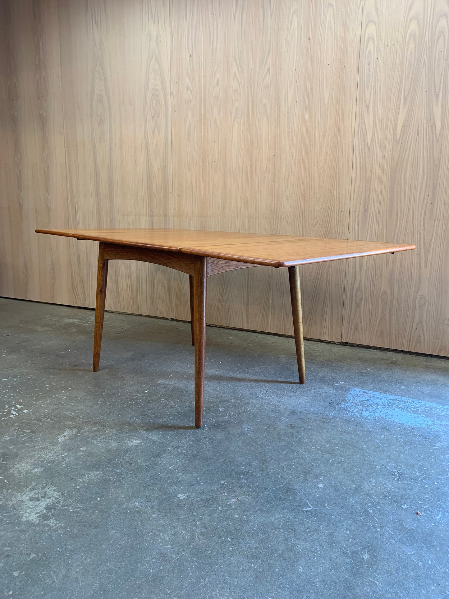 1950s Teak and Oak AT-313 Dining Table by Hans Wegner for Andreas Tuck