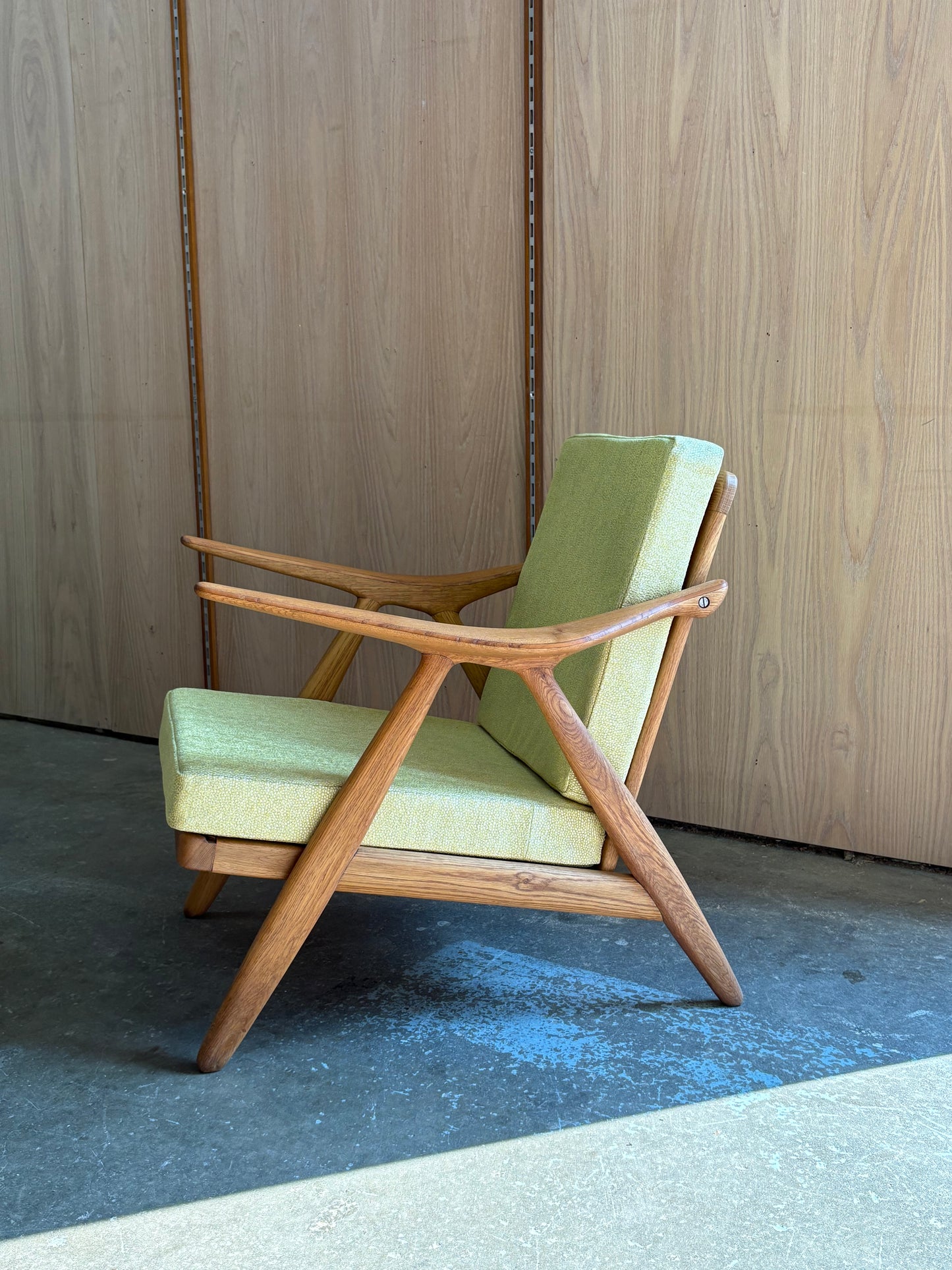 1950s Teak and Oak Lounge Chair by Arne Hovmand Olsen