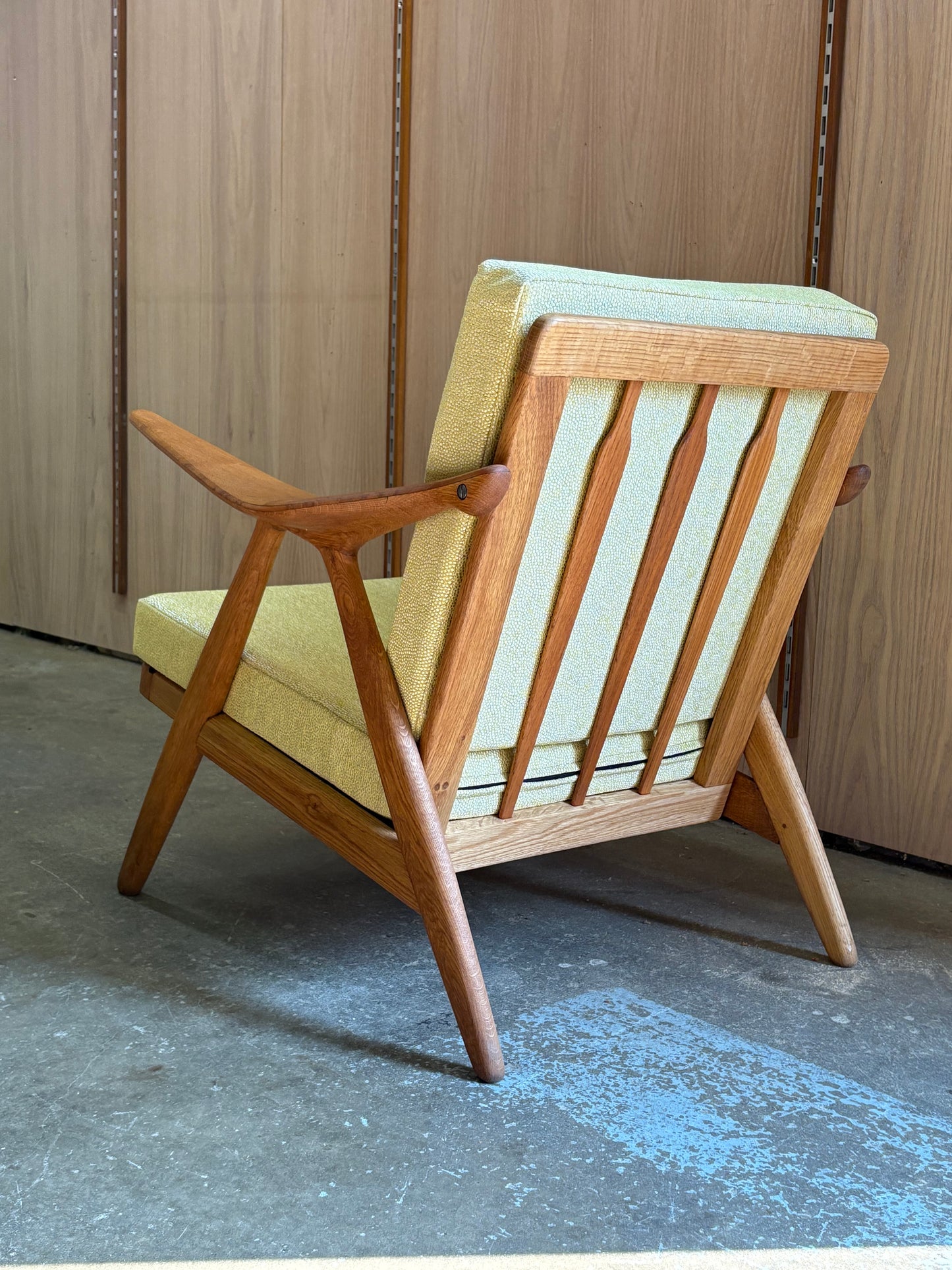 1950s Teak and Oak Lounge Chair by Arne Hovmand Olsen