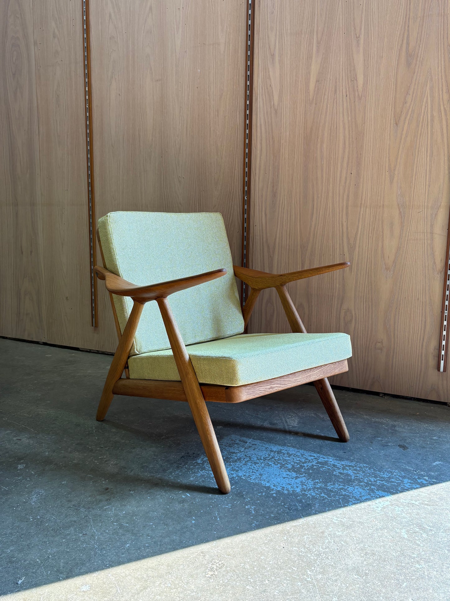 1950s Teak and Oak Lounge Chair by Arne Hovmand Olsen