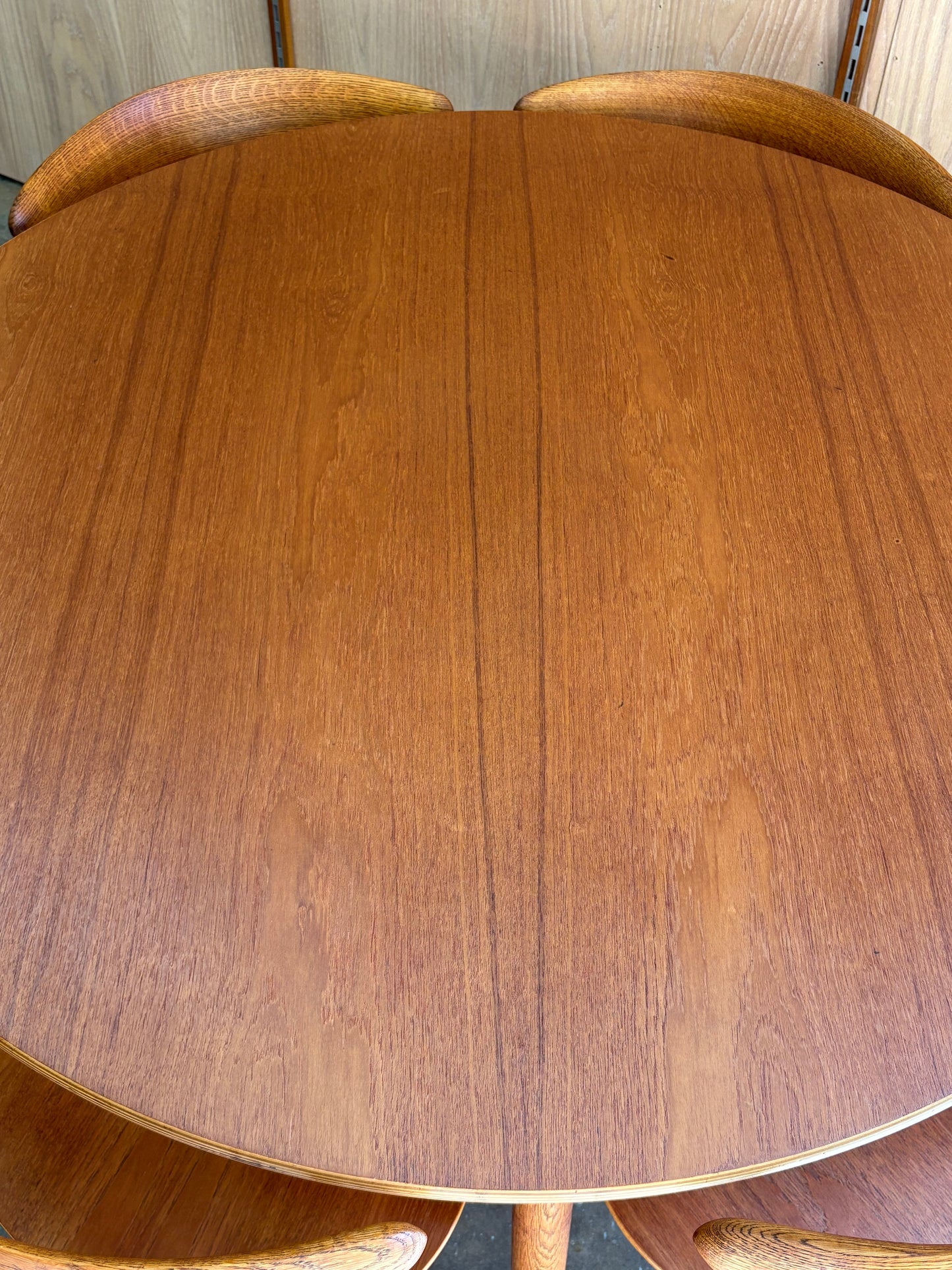 1950s Teak and Oak “Heart” Dining Table & Chairs by Hans J. Wegner for Fritz Hansen