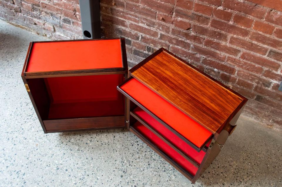 1960s Brazilian Rosewood Bar Cabinet Side Table Made in Denmark