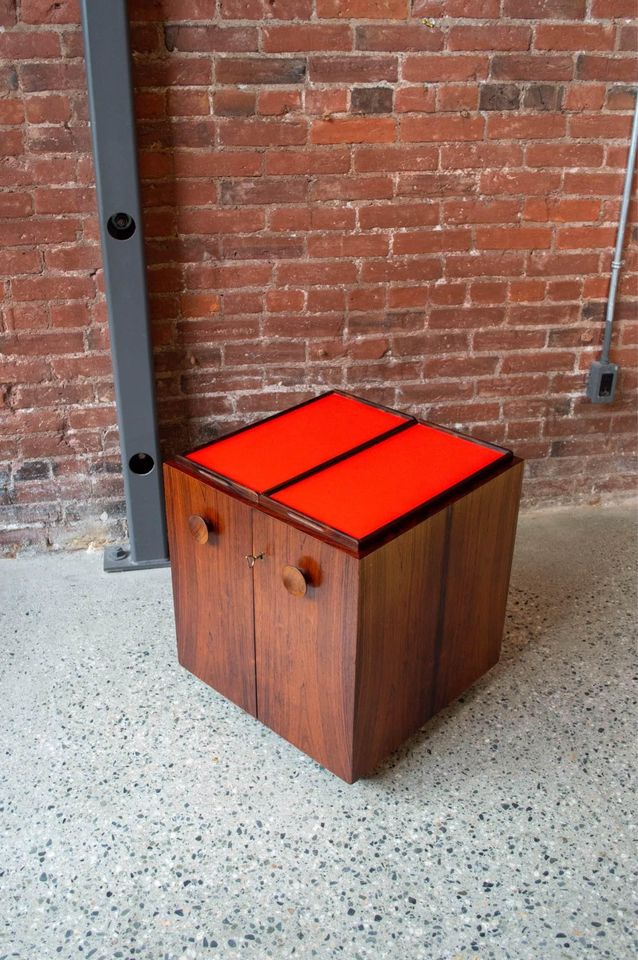 1960s Brazilian Rosewood Bar Cabinet Side Table Made in Denmark