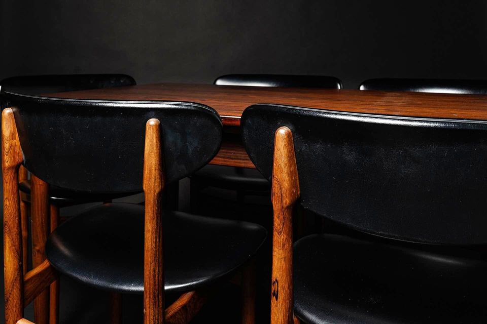 1960s Brazilian Rosewood Dining Table and Chairs