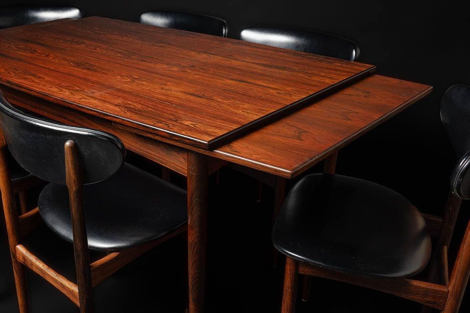 1960s Brazilian Rosewood Dining Table and Chairs