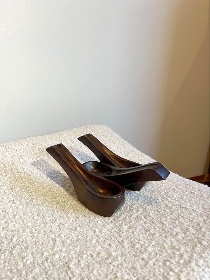 1960s Brazilian Rosewood Pipe Holder Sculpture by Jean Gillon