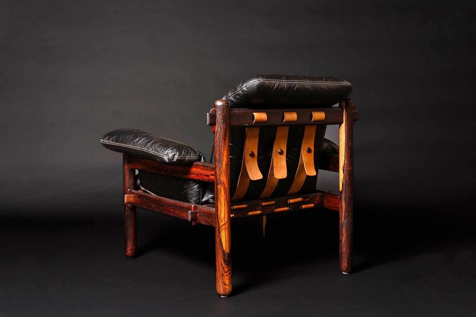 1960s Brazilian Rosewood and Leather Lounge Chair by Jean Gillon