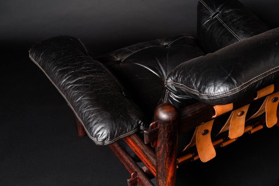 1960s Brazilian Rosewood and Leather Lounge Chair by Jean Gillon