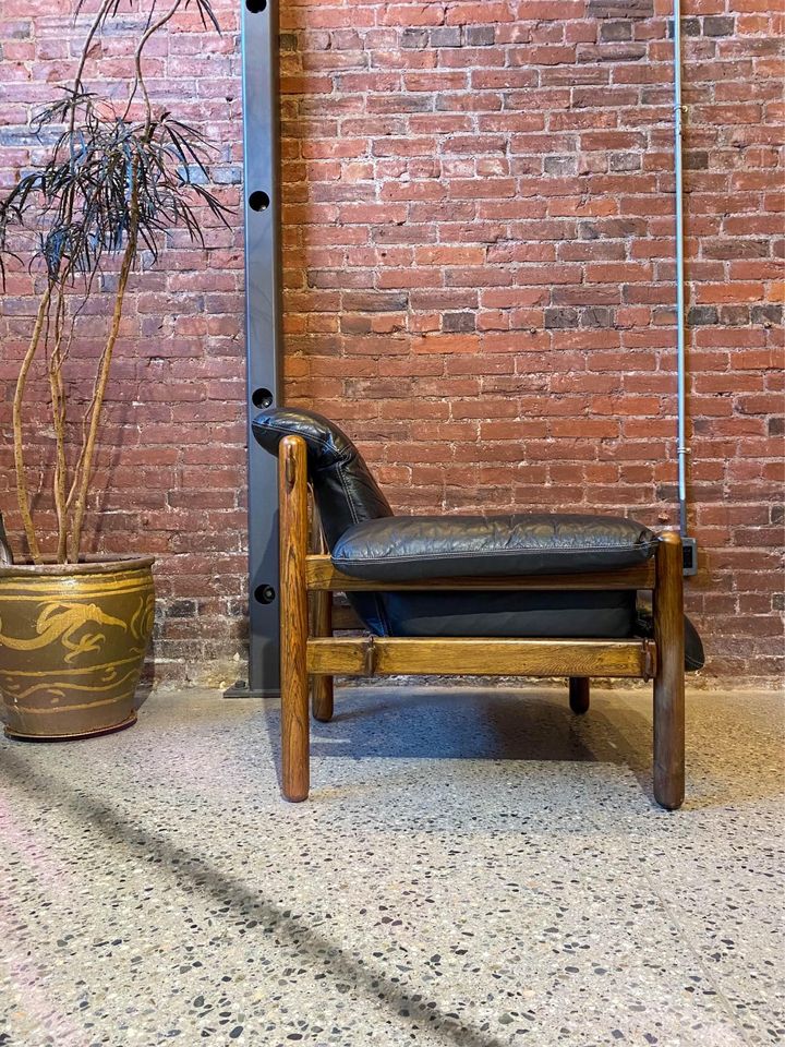 1960s Brazilian Rosewood and Leather Lounge Chair by Jean Gillon