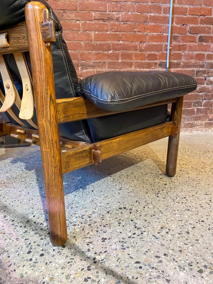 1960s Brazilian Rosewood and Leather Lounge Chair by Jean Gillon