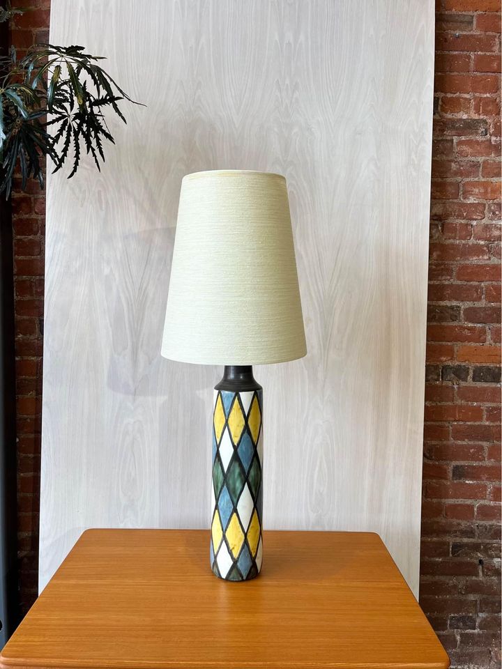 1960’s Ceramic Hand Painted Table Lamp by Lotte & Gunnar Bostland