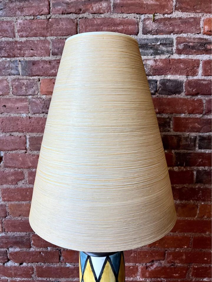 1960's Ceramic Hand Painted Table Lamp by Lotte & Gunnar Bostlund