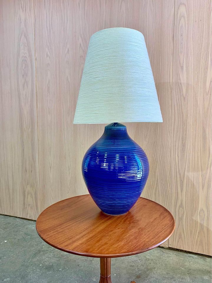 1960s Ceramic and Fibreglass “Lotte” Lamp by the Bostlund Family