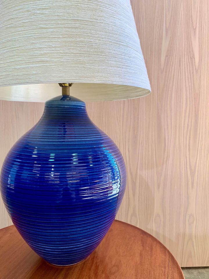 1960s Ceramic and Fibreglass “Lotte” Lamp by the Bostlund Family