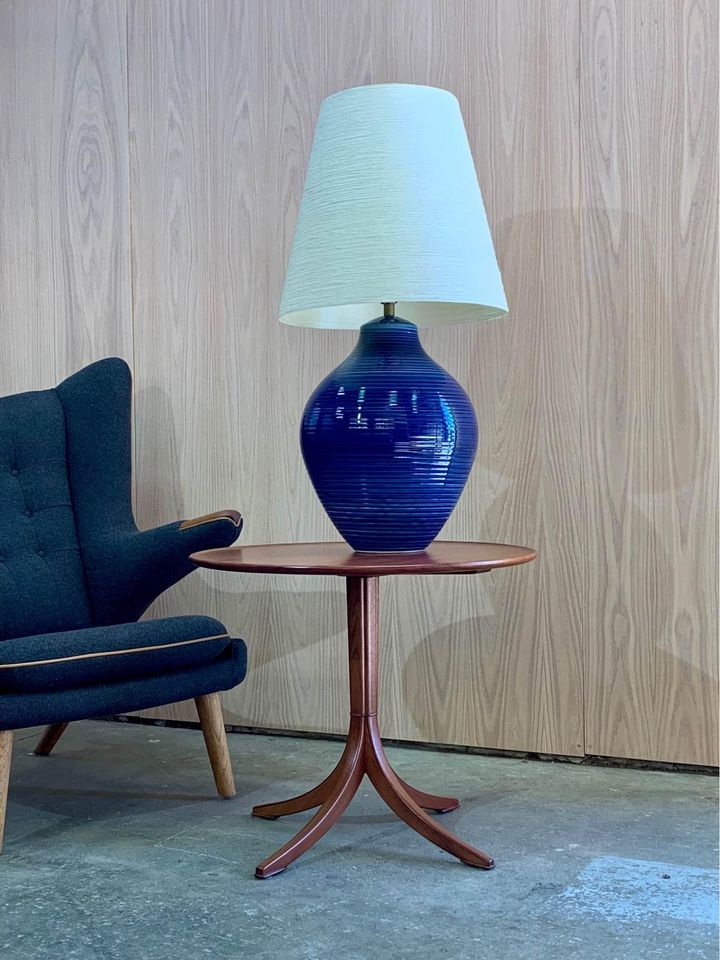 1960s Ceramic and Fibreglass “Lotte” Lamp by the Bostlund Family