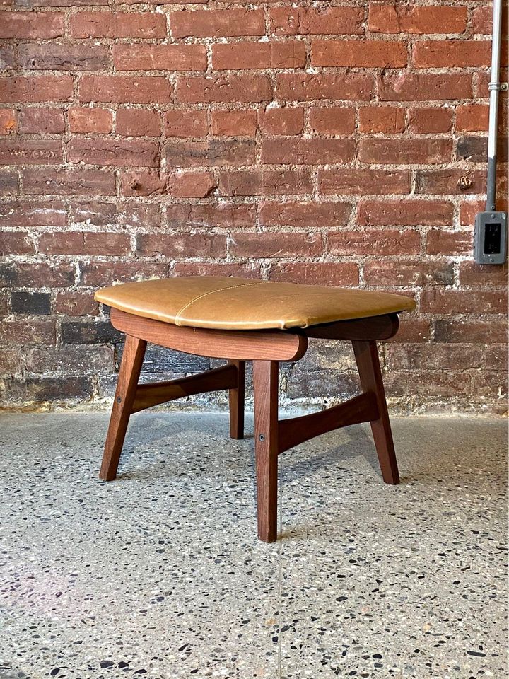 1960s Danish Afromosia Teak Foot Stool Ottoman