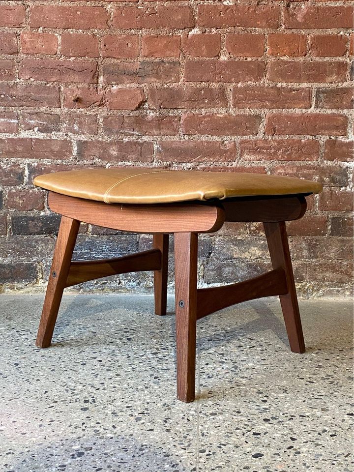 1960s Danish Afromosia Teak Foot Stool Ottoman