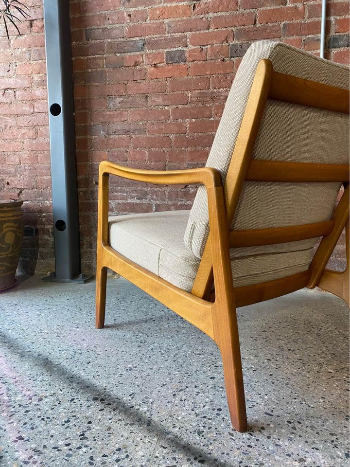 1960s Danish Beech Lounge Chair by Ole Wanscher