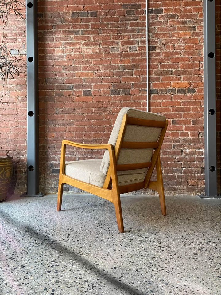 1960s Danish Beech Lounge Chair by Ole Wanscher