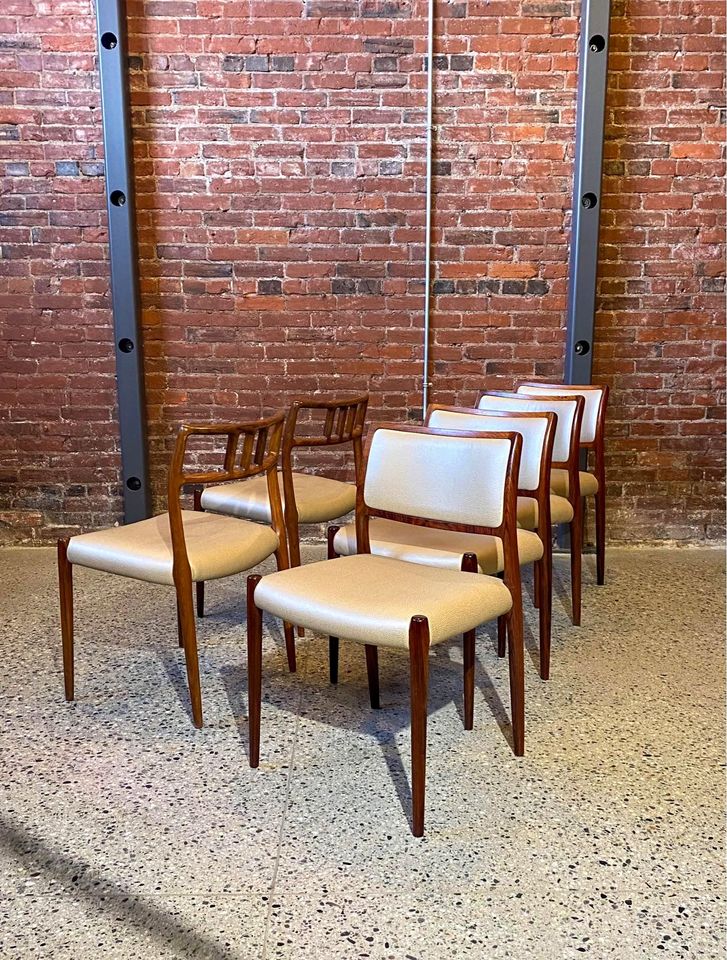 1960s Danish Rosewood Dining Chairs by Niels Møller