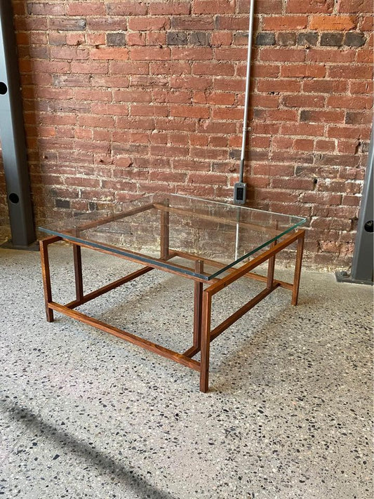 1960s Danish Rosewood and Glass Coffee Table by Henning Norgaars