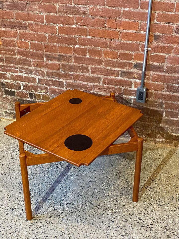 1960s Danish Solid Teak Coffee Side End Table by Magnus Olesen