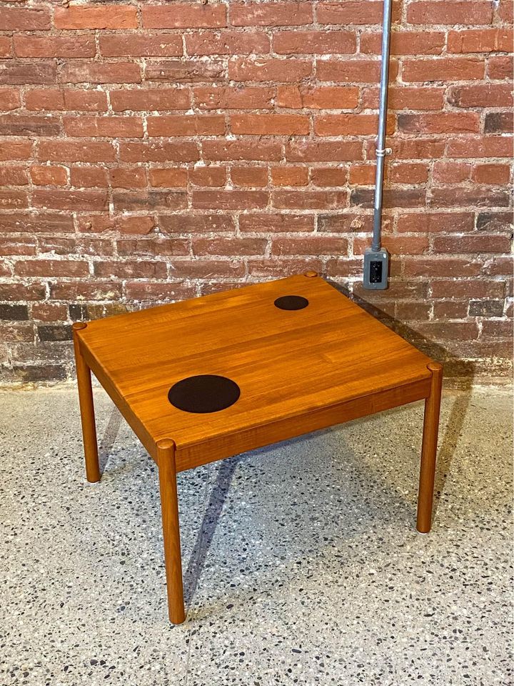 1960s Danish Solid Teak Coffee Side End Table by Magnus Olesen