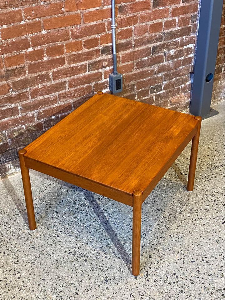 1960s Danish Solid Teak Coffee Side End Table by Magnus Olesen