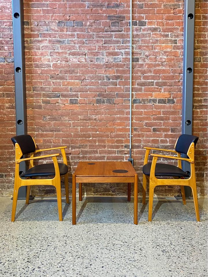 1960s Danish Solid Teak Coffee Side End Table by Magnus Olesen